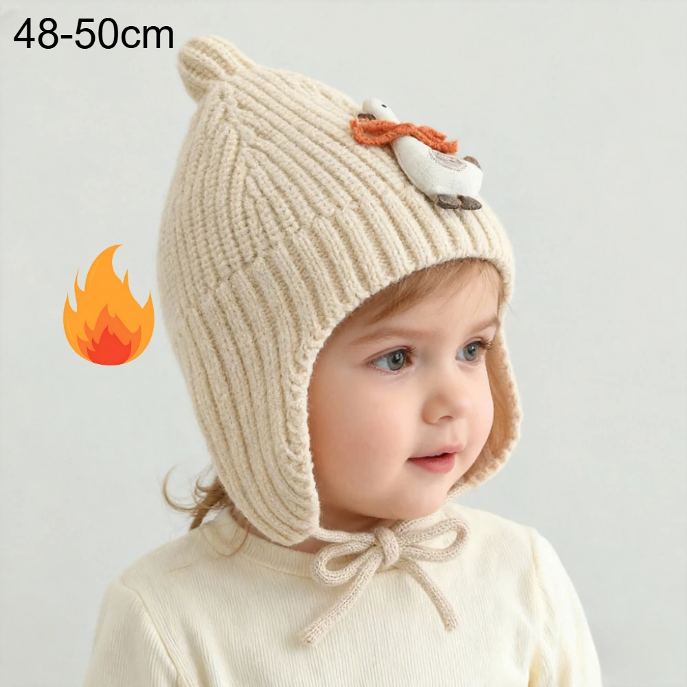 

Winter Warm Hat Children Boys Girls Toddler Hats 45-48CM 0-2 Years Cap Beanie with Ear Flaps Cartoon Animal Kids Knitted Hat