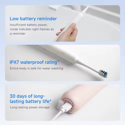 DOCOLAB Sonic Electric Toothbrush 3Gear Vibration Rechargeable Waterproof Teeth Whitening Cleaning Personal Care Appliance MT001 - Image 6