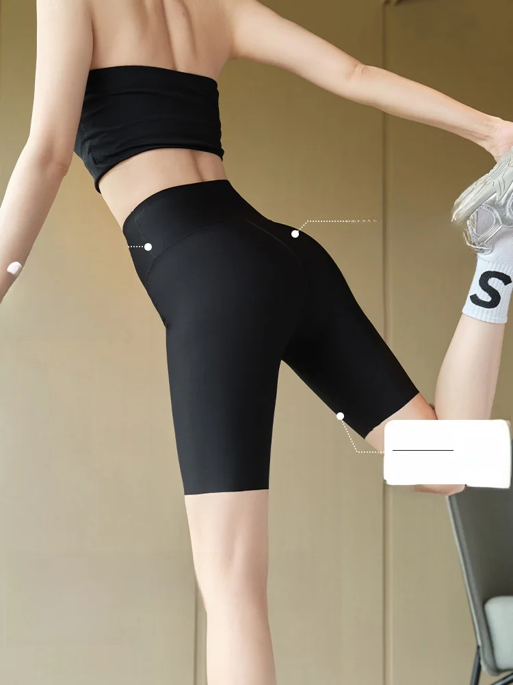 하이웨이스트 5부 아크스킨 요가 팬츠 여성 여름 피트니스 짐웨어 이너웨어 불필요 복부 보정 힙업