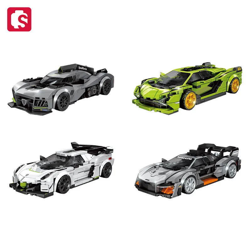 SEMBO Speed Sports Car Assemblage Building Blocks MOC Racing Vehicle Models Car Construction Set Kids Toys for Boys Holiday Gift