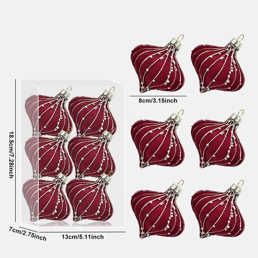 6PCS 8cm Velvet Christmas Ball Pendant Flocking Reusable Christmas Hanging Balls Shatterproof Elegant Xmas Tree Ornaments - Image 6