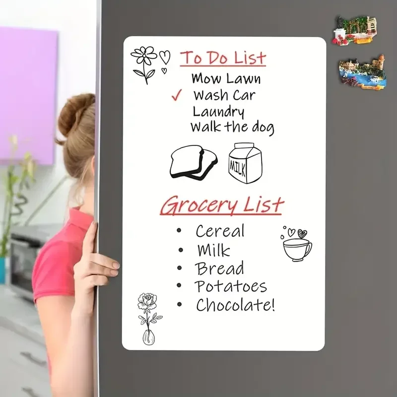 Spidol fleksibel yang dapat dihapus A3 A4 A5, magnet kulkas, papan tulis magnetik, papan tulis kering, stiker kulkas, catatan dapur, toko