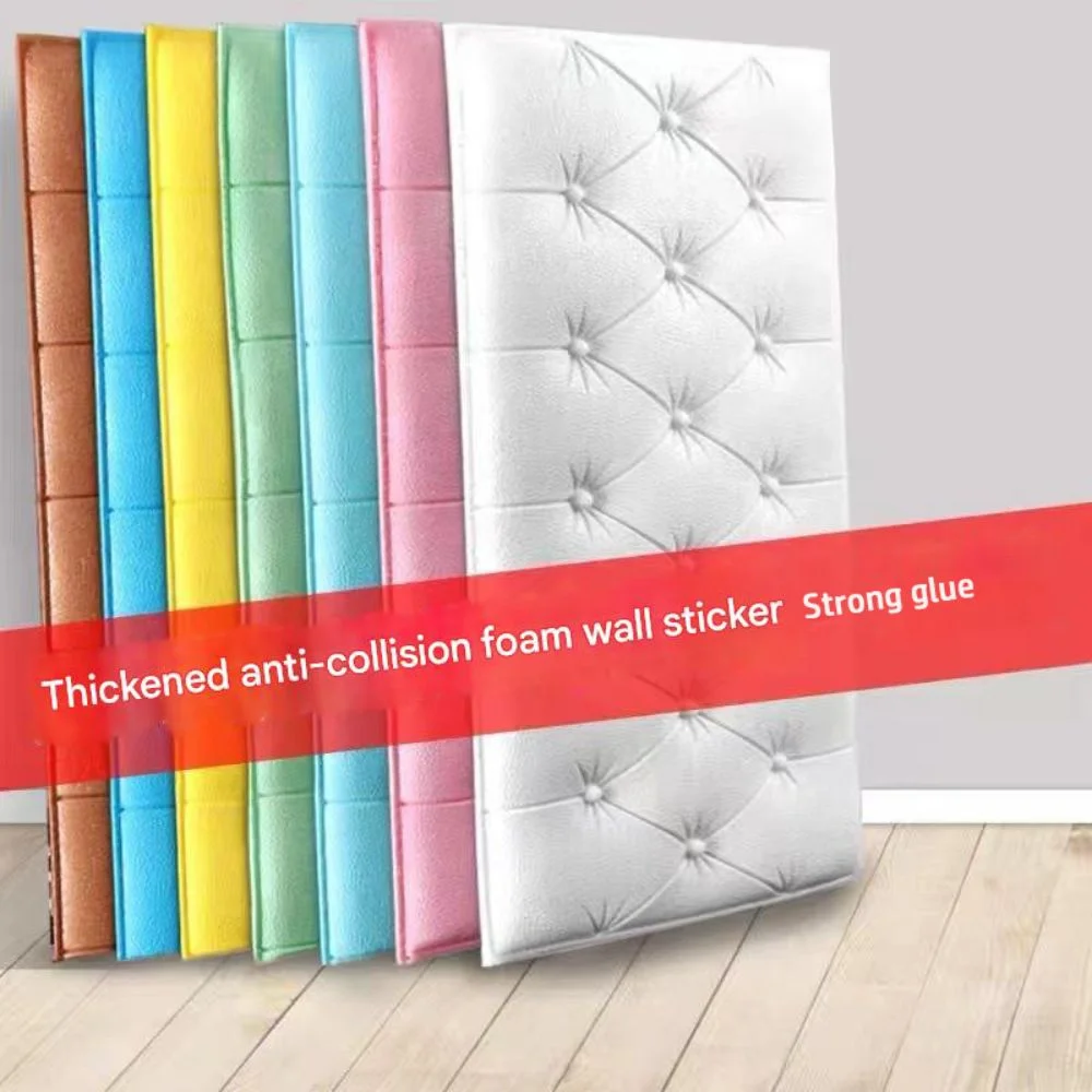 High-Quality Thicken 3D Wall Stickers Self-adhesive Diy Soft Cushion Anti-Collision Wall Mat Pad Kids Bedroom