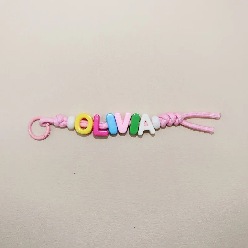 Custom Acrylic Colored Letter Keychain, Personalized Charm