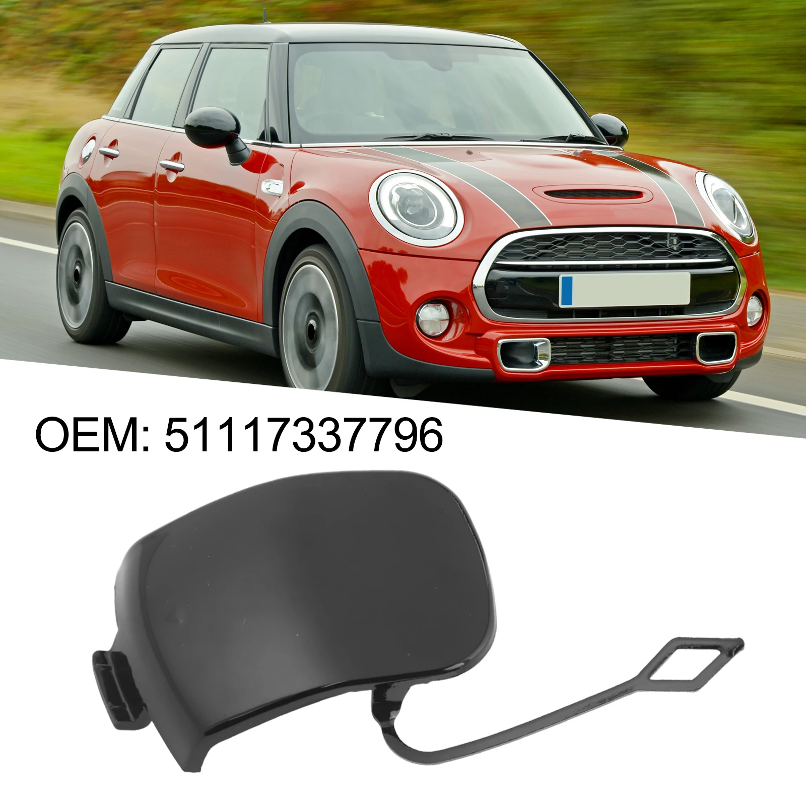 

For MINI For Cooper S F55 F56 F57 51117337796 Front Bumper Tow Hook Eye Cap Cover Black Car Accessories Hight Quailtly