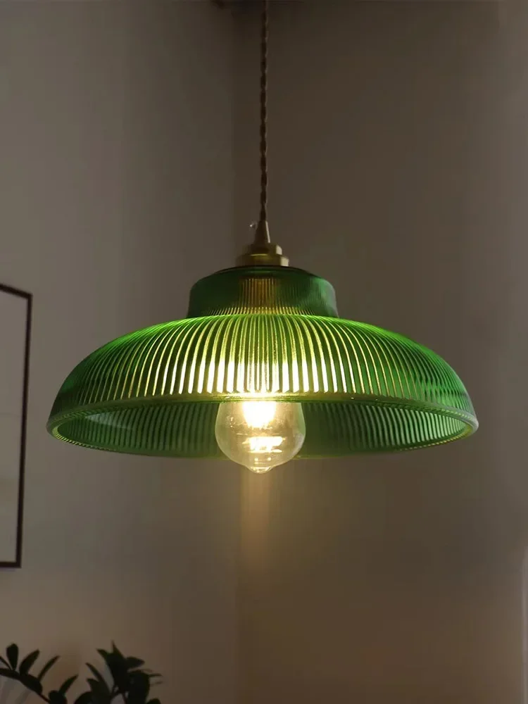 Vintage LED Retro Glass Pendant Light Green Pendant Light Living Room Decoration Lobby Bedroom Dining Room Indoor Lighting