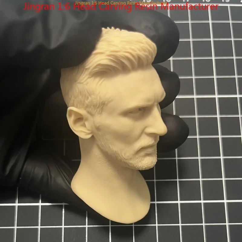 Tête d'étoile de Football latin sculptée en résine non peinte, modèle d'homme à barbe bouclée pour personnalisation de figurines d'action de 12 pouces, Style sportif, 1/6