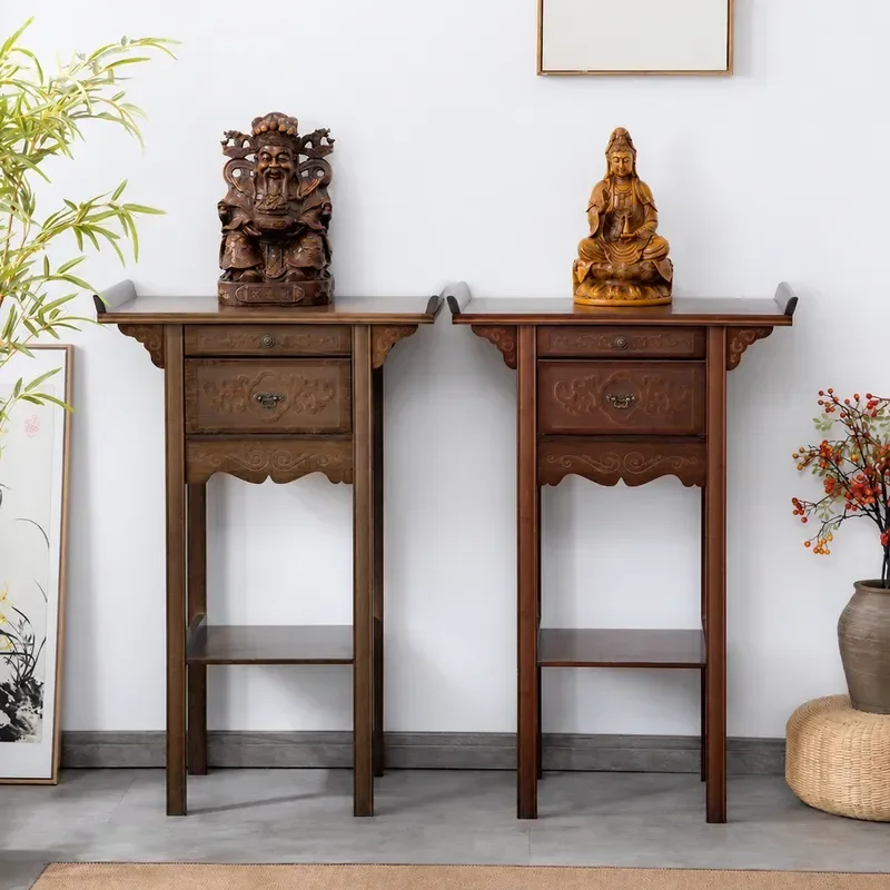 YAO Simple Modern Incense Burner Stand New Chinese Style Household Buddha Table Shrine Platform for Home Worship Decoration