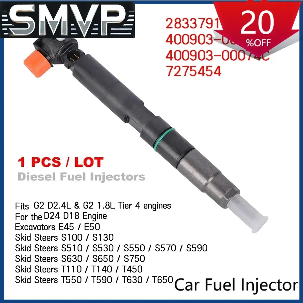 

28337917 New Diesel Fuel Injector For Doosan D18 D24 Loader Excavators Bobcat Skid Steers 400903-00074D