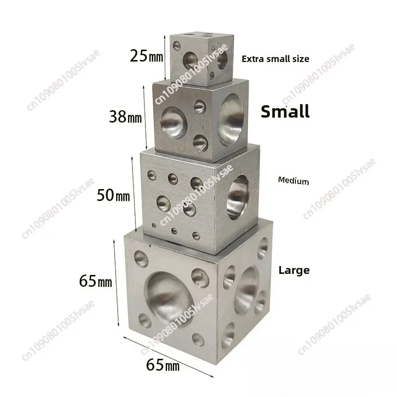 Dapping Block Square with Polished High Carbon Steel Cavities Bell Making Punching Tools