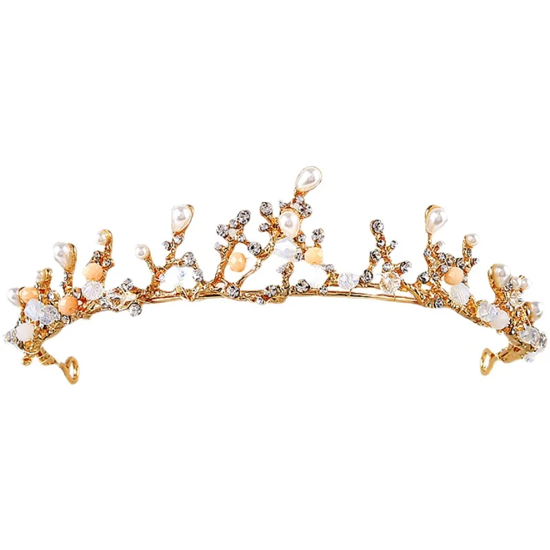 new-crown-headgear-bride-wedding-atmosphere-super-fairy-simple-princess-birthday-crown-headband-golden-adult