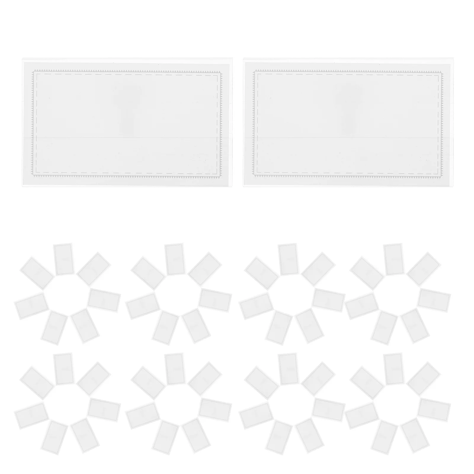 

50Pcs Clear Id Card Badge Holders Transparent Double-Sided Name Tags Pin Clip Work Pass Card Protector Office School