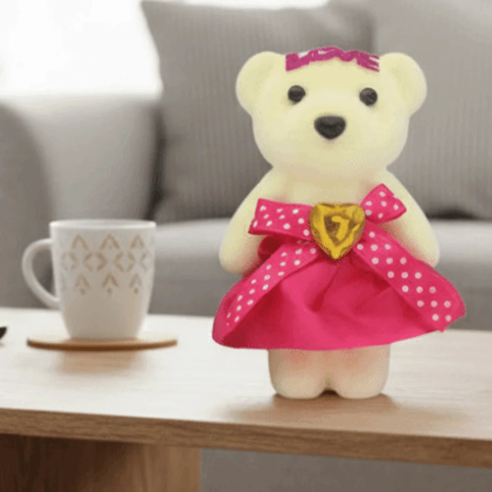 10pcs/set Fluffy Stuffed Foam Bear Bear Foam Animal Cartoon Mini Bear Flower Bouquet 10cm Cartoon Bouquet /Children