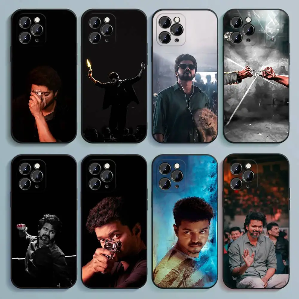 

T-Thalapathy V-Vijay Phone Case For iPhone 17,16,15,14,13,12,Pro,Max,Plus,E,SE4,Air,Mini Black Soft Cover
