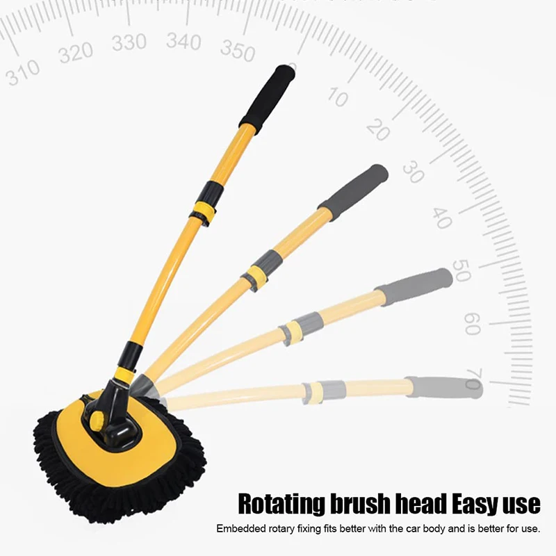 41inch Car Wash Brush Cleaning Mop with Telescopic 15 Degree Curved Long Handle Chenille Microfiber Broom Car Wash Accessories