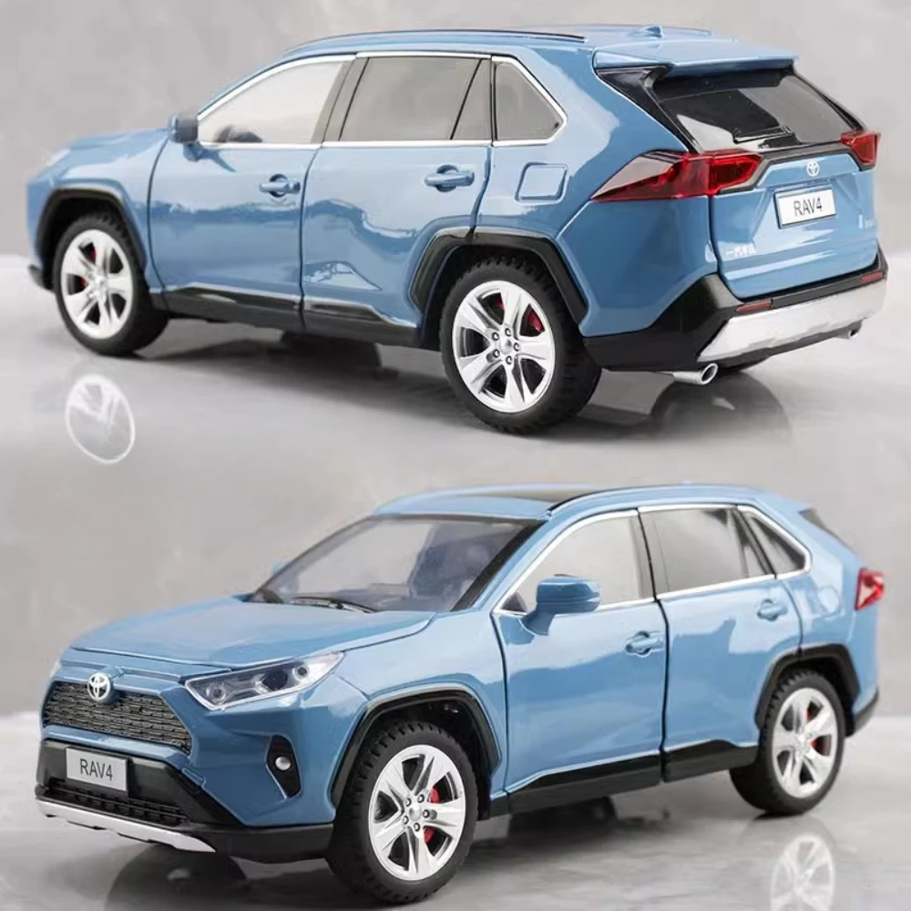 1:24 스케일 RAV4 Camry 모델 자동차 장난감 금속 다이캐스트 시뮬레이션 컬렉션 사운드 및 라이트 차량 모델 취미 장식품 선물