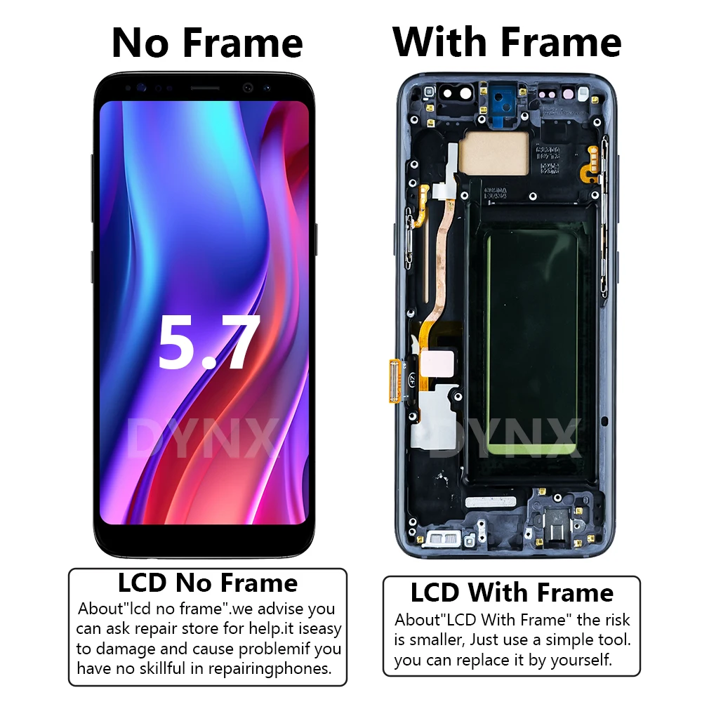 TFT Screen For Samsung Galaxy S8 LCD With Frame G950F G950U Touch Screen Repairment Parts Assembly Display Without Fingerprints