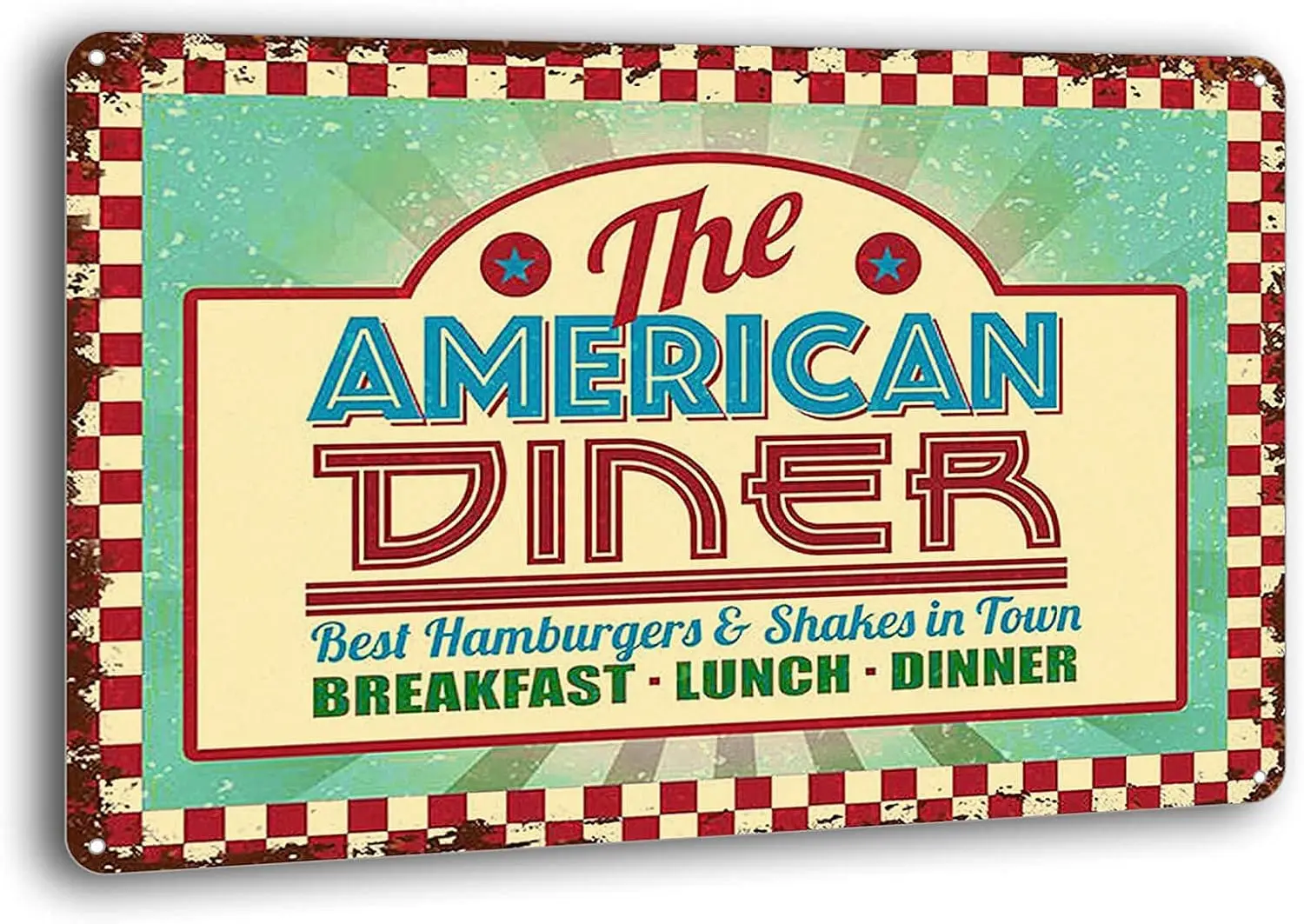 El comedor americano. Letrero de cena de los años 50 y 60, letrero de Metal Retro para decoración de pared de Bar, letrero de Metal Retro es-aluminio