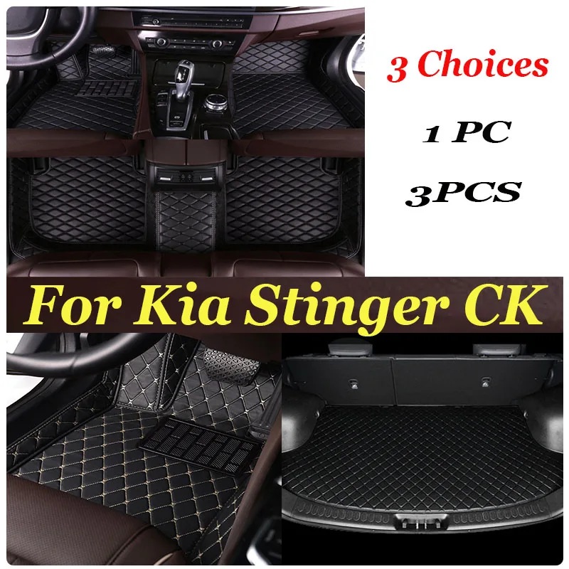 

Car Floor Mats For Kia Stinger CK 2018~2022 Rug Carpet Luxury Leather Mat Anti Dirt Pad Car Accessories Interior Parts 2019 2020