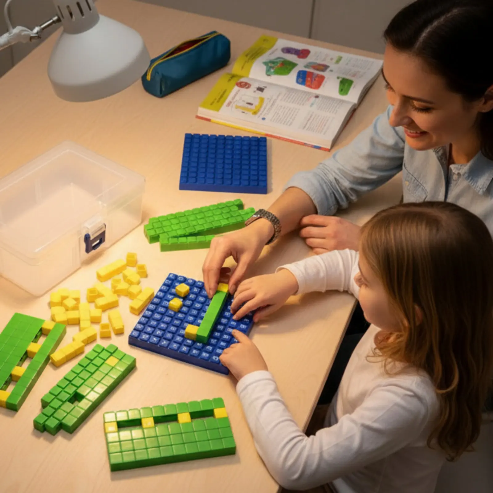 

Base Decimal Blocks Set Educational Place Value Blocks Math Cubes Set Number Recognition Counting Toy for Initial Graders