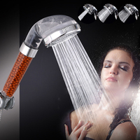 High Pressure Anion Mineral Stones Shower Head Water Saving 3 Mode Spa Handheld Shower Filtered water Sprayer Bathroom Accessory