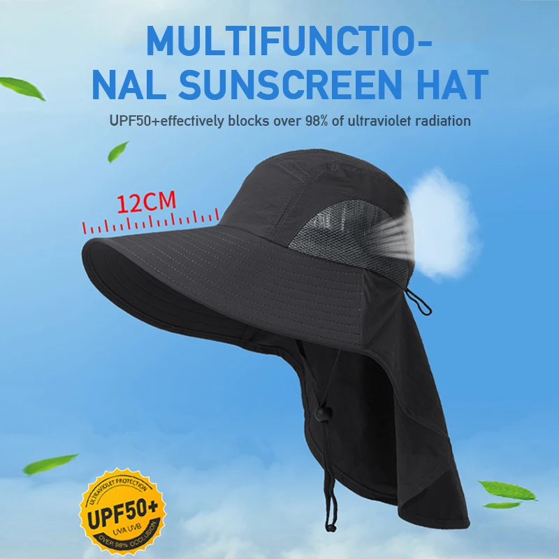 Wide Brim Baseball Cap  for Women and Men  UV Protection Cooling Neck Cap for Hiking and Fishing Outdoor Summer Hat  with Flap