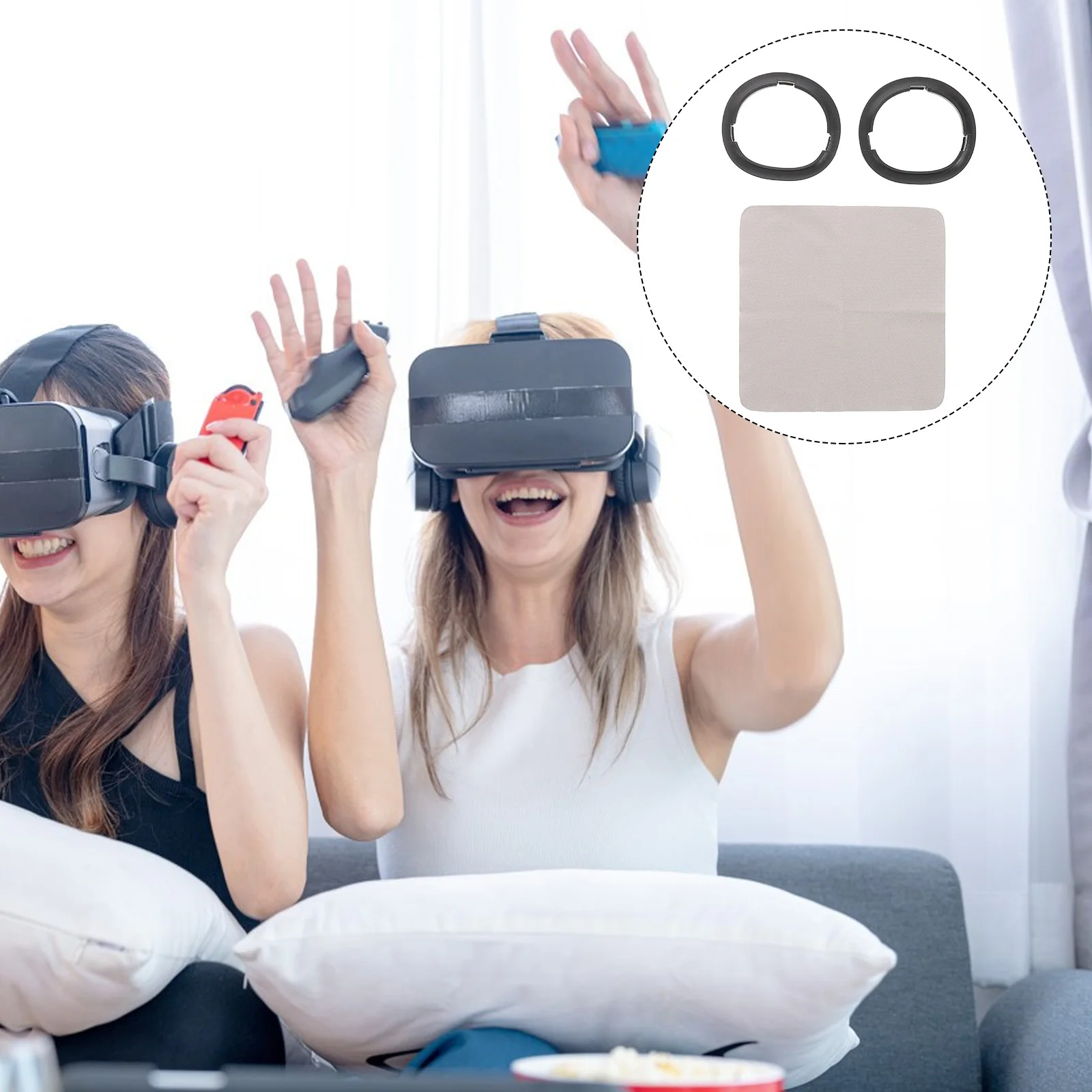 

1 Set Vr Lens Protector Kit Blue Light Blocking Eyewear Frames Anti-Scratch Guard For Headset Gaming Computer Magnetic Design