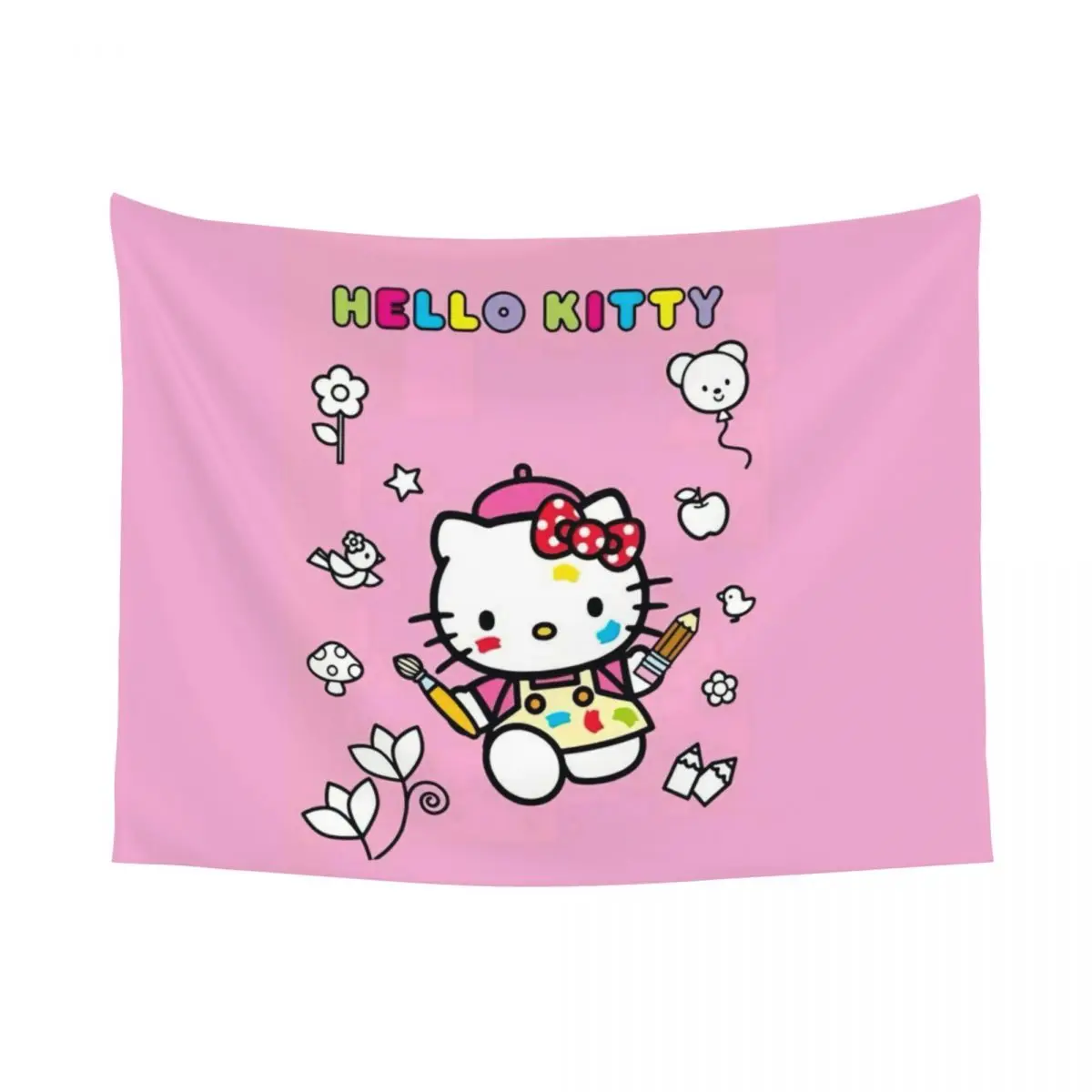 Custom Hello Kitty Anime Cartoon Tapestries for Bedding Hippie Wall Hanging Tapestry Home Decor