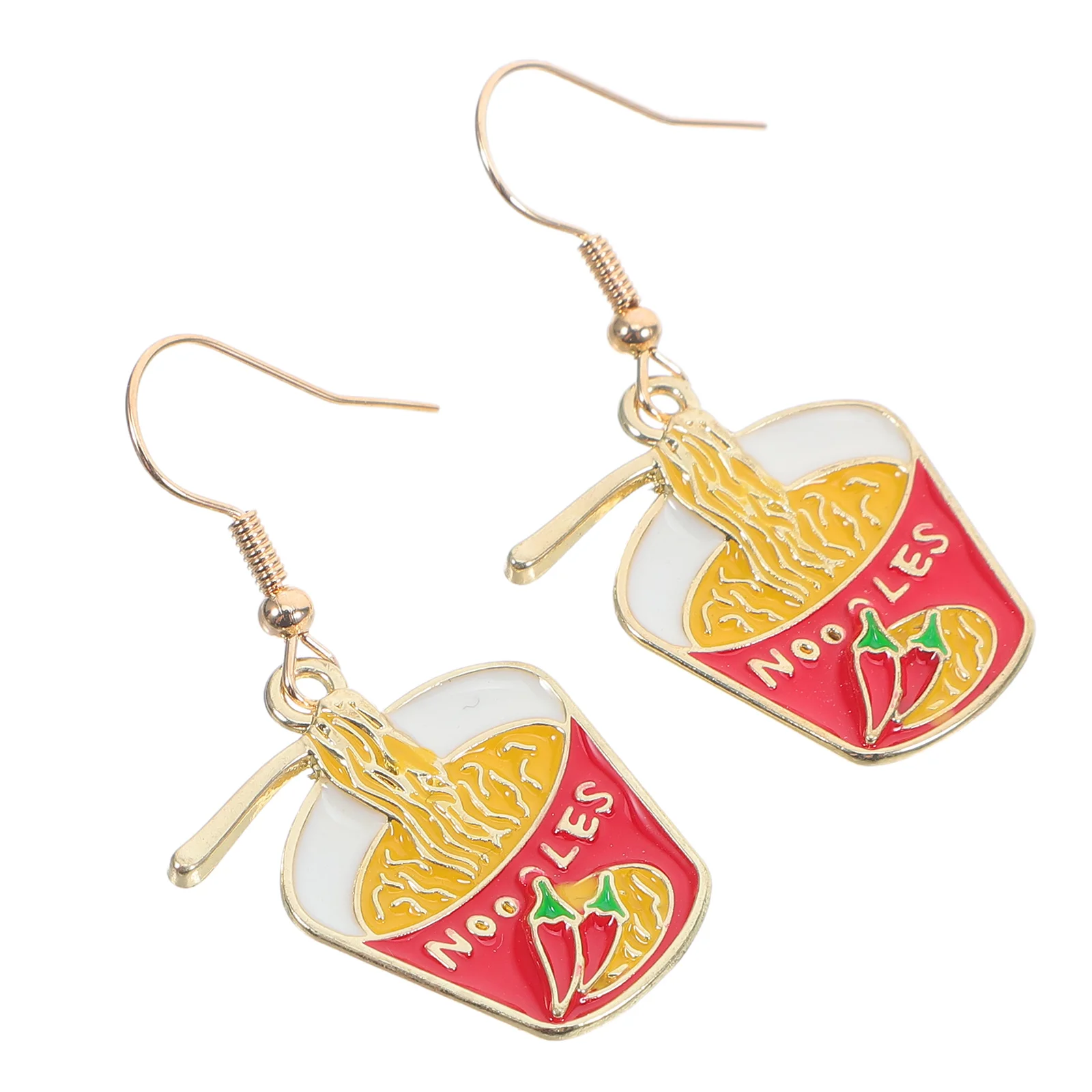 

Creative Noodle Earrings Chili Instant Noodles European and American Cartoon Miss