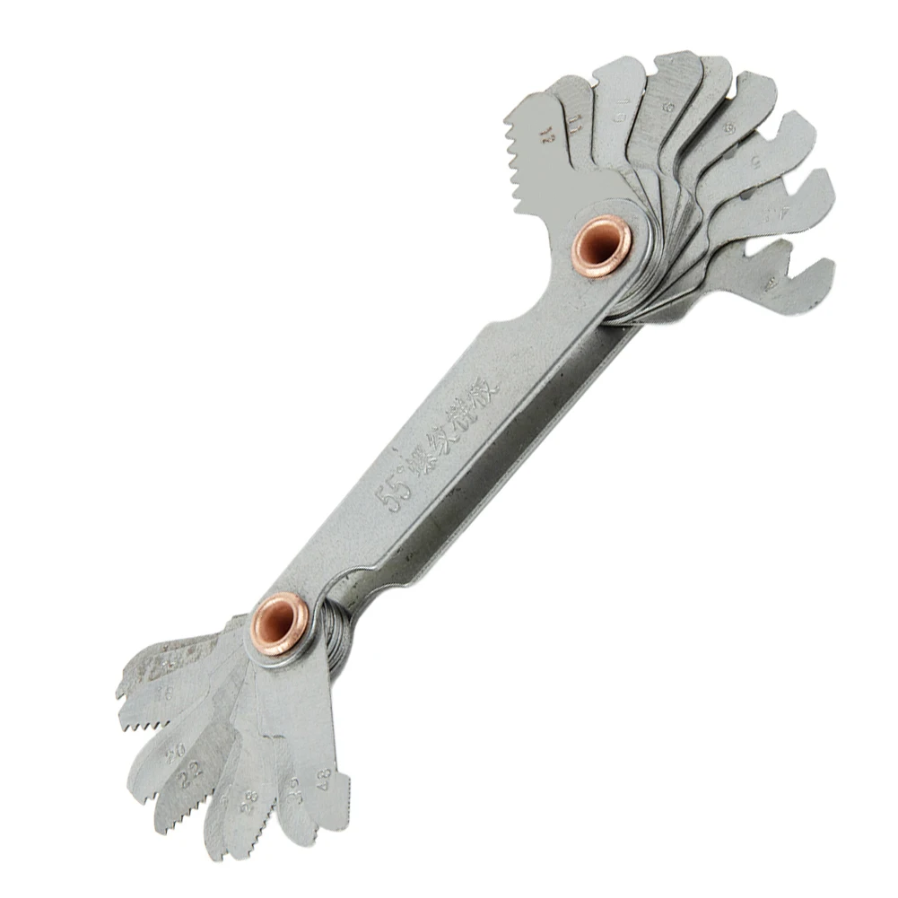 Thread Pitch Gauge for 55 Degree Whitworth and 60 Degree ISO Metric Thread Forms with Full Range Coverage in mm and TPI
