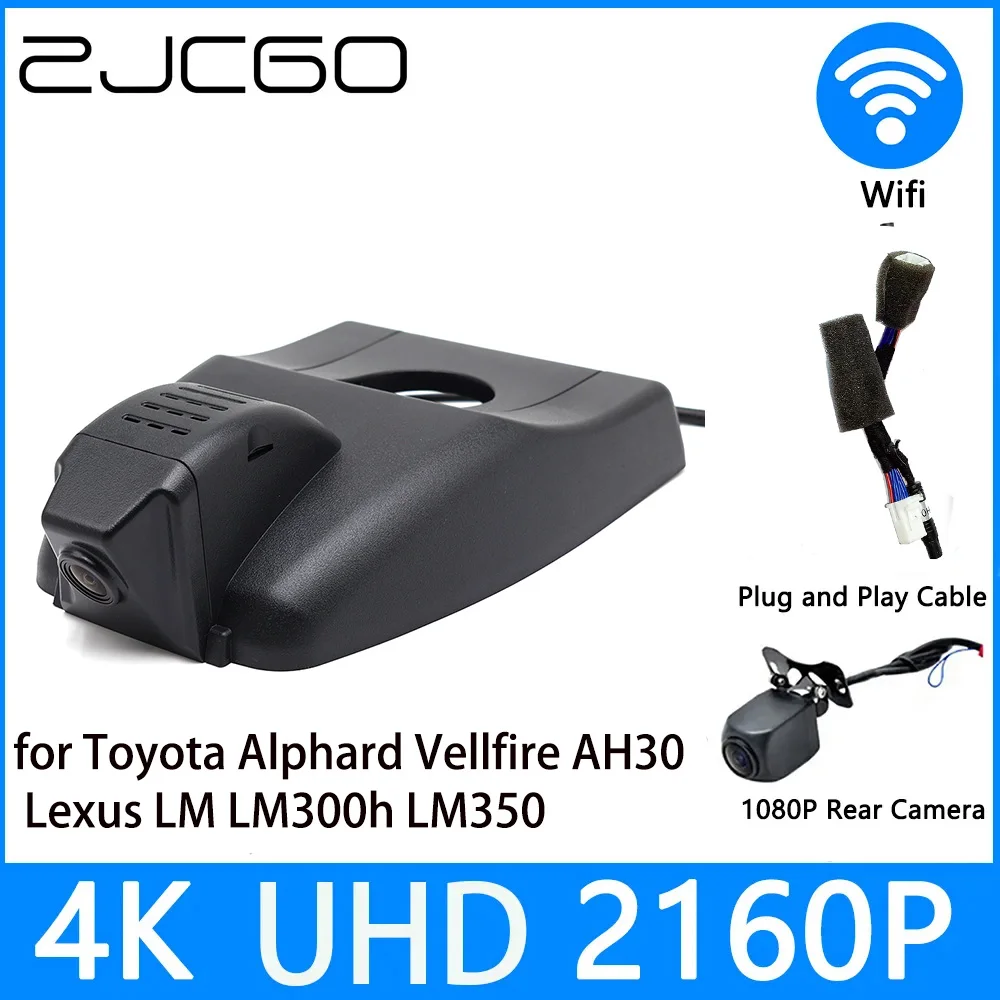 

ZJCGO Dash Cam 4K UHD 2160P Car Video Recorder DVR Night Vision for Toyota Alphard Vellfire AH30 Lexus LM LM300h LM350