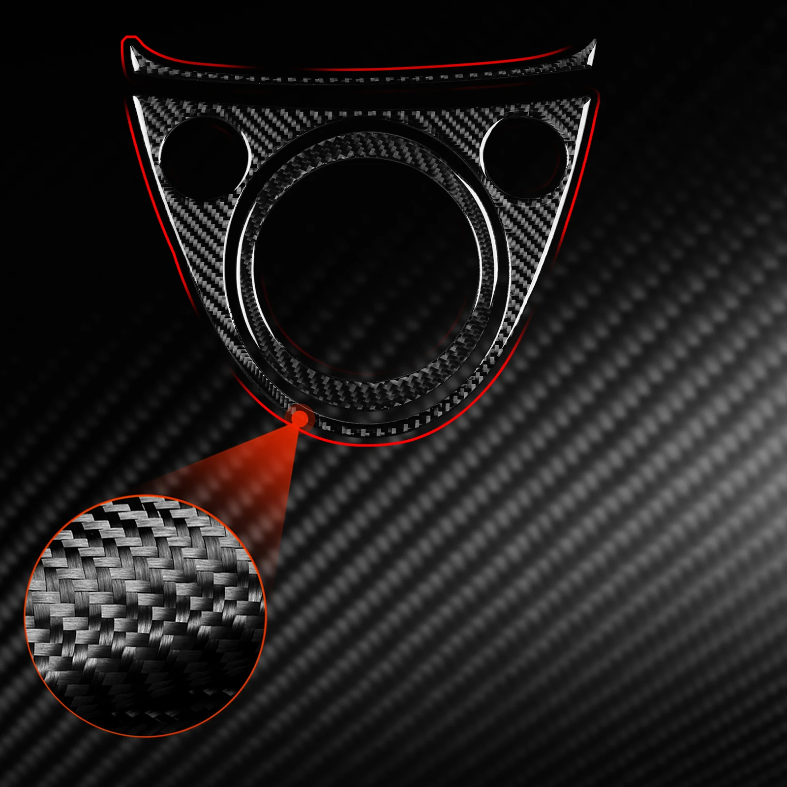 3pcs Carbon Fiber Interior Gear Shift Surround Frame Trim For Fiat 500 2012-2015 Car Interior Mouldings