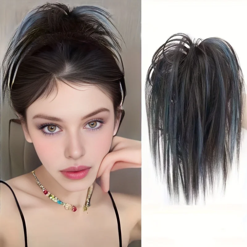 Synthetic Straight Chignon Extension Hair Bun Wigs Elastic Hair claw Bun Chignon Scrunchy Wrap Bun Updos For Women Heat Resistan