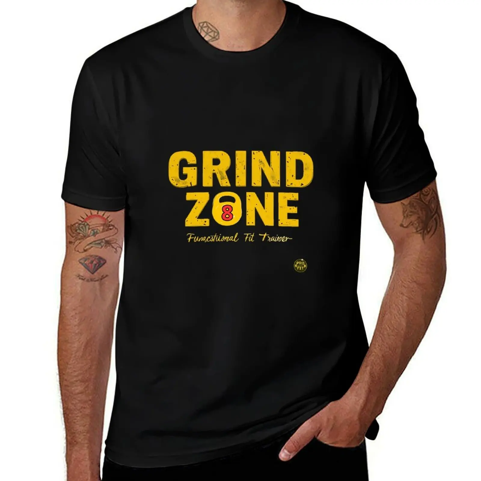 

Enter the Grind Zone Kettlebell Push Functional Trainer T-Shirt Crossfit T-Shirt vintage summer tops men graphic t shirts