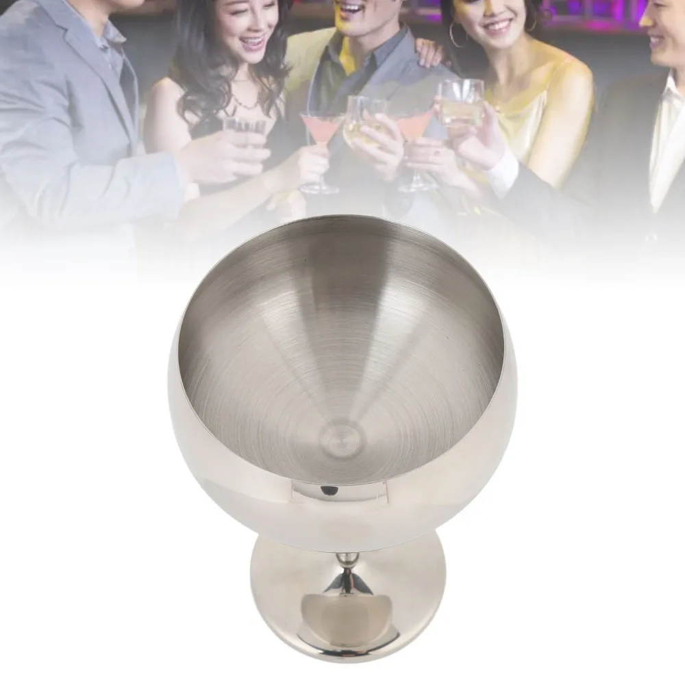 400ml Wine Cup Smooth Polished Rustless Steel Drinking Cup Cup Shaped Outline Lightweight Cocktail Beverage Cup Wedding Party