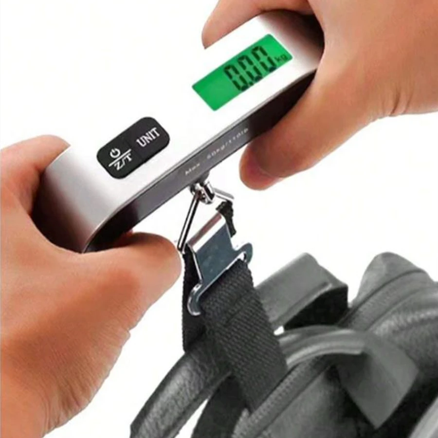 Tragbare Waage, digitales LCD-Display, elektronisches Gepäck, hängender Koffer, Reisegewicht, Gepäcktasche, Rucksäcke, Gewichtsbalance-Werkzeuge