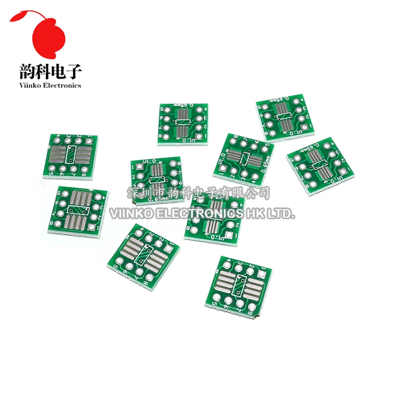 Placa de transferencia TSSOP8 SSOP8 a DIP8, adaptador de paso, Pin DIP, 20 Uds.