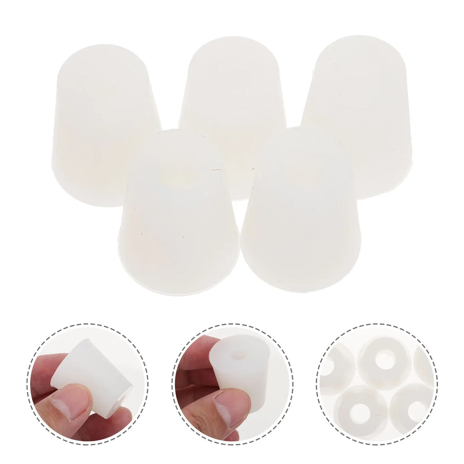 Food Grade Silicone Plugs 5 Pack Leak Proof Odor Resistant Sealing Lids for Kitchen Lab Containers