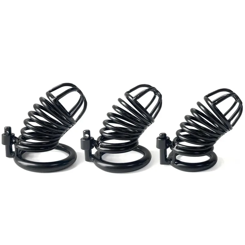 الفولاذ المقاوم للصدأ جهاز العفة الذكور جوفاء تنفس قفص القضيب مجرى البول قفل حلقة الكبار لعبة الجنس للرجال القضيب كم