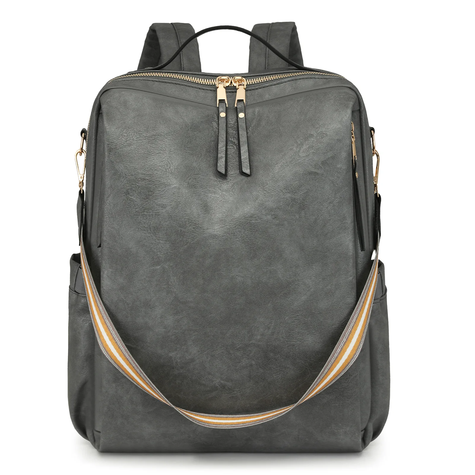 2025 New Women's Leather Anti-theft Waterproof Fashion Retro Large Capacity Weekend Travel College Laptop Backpack Shoulder Bag