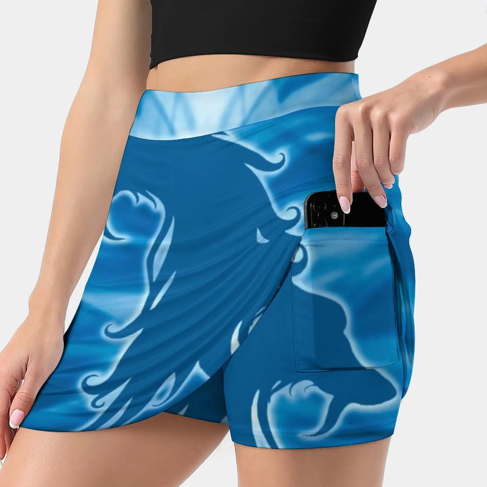 Blue Afghan Hound Silhouette. Women's skirt Mini Skirts A Line Skirt With Hide Pocket Afghan Hound Hound Sighthound Dog Blue