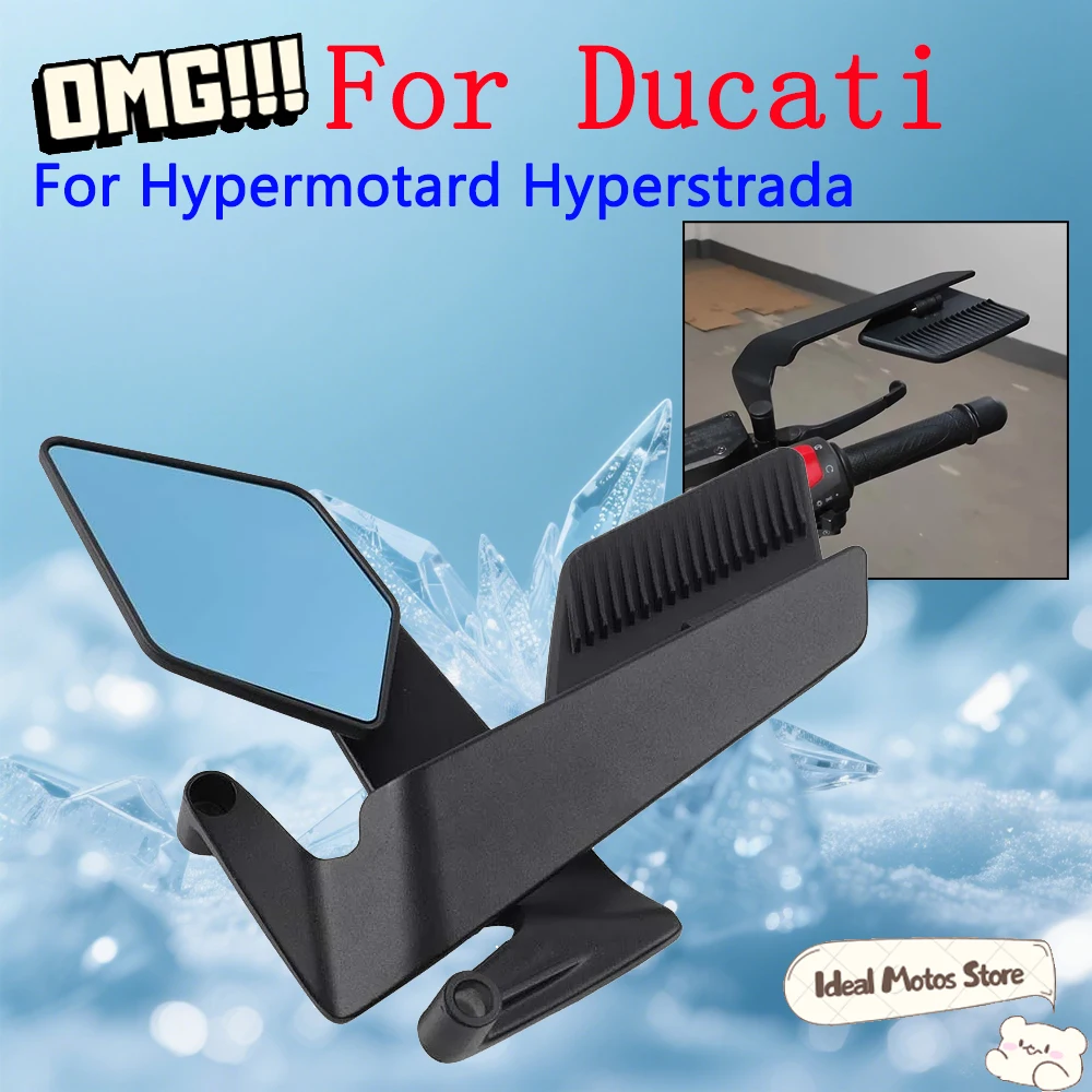 

For Ducati Hypermotard 950 939 821 796 698 Hyperstrada Stealth Winglet Mirror Rotate Adjustable Rearview Side Mirrors Accessorie