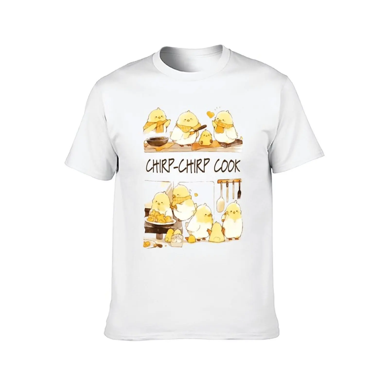 Kawaii Little Chicks Cooking - Chirp-Chirp Cook T-Shirt anime tshirt anime clothes luxury clothes men