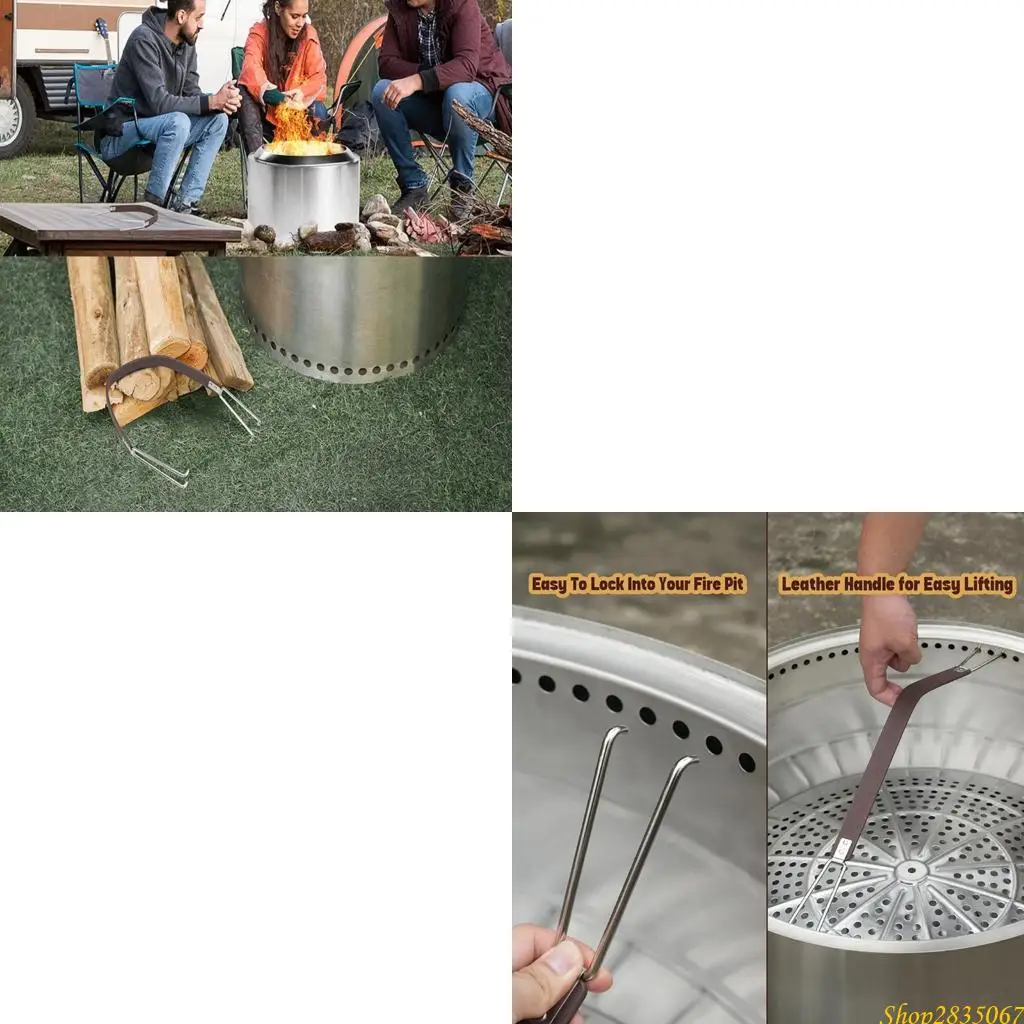 Quick Install Pit Tool Heatproof Leather Handle For Backyard Stove 831F