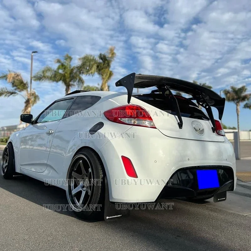 For Hyundai Veloster RSW Carbon Fiber Rear Boot Wing Spoiler Rear Roof Spoiler Wing Trunk Lip Boot Cover Car Styling