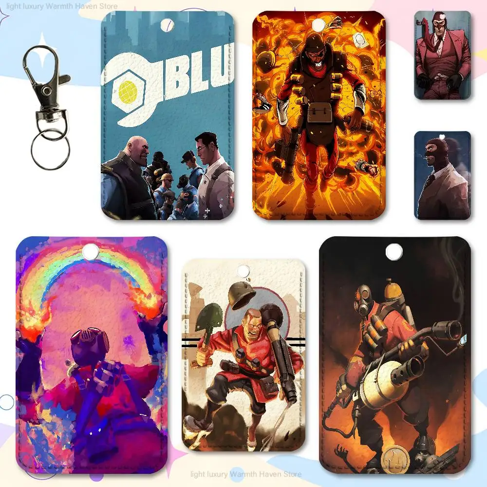 

Game T-Teams F-Fortress-S 2 Key Tag Ring Leather Card Holder Key Ring Rectangle Access Card Holder