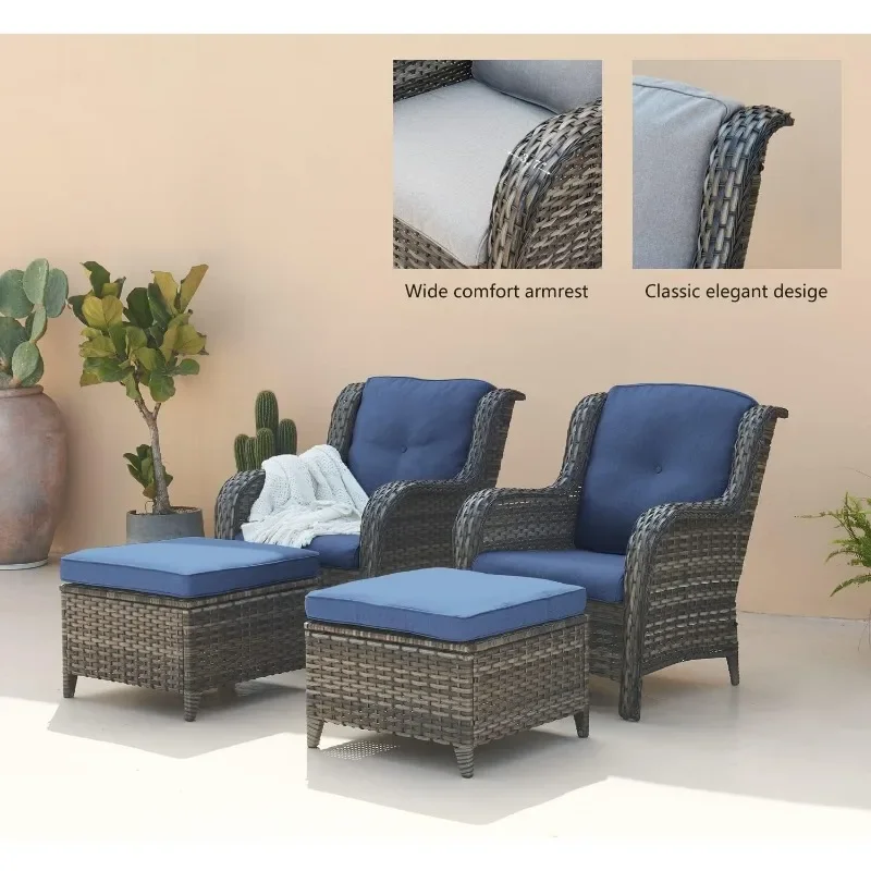 Patio furniture set, all-weather high back reception set garden backyard