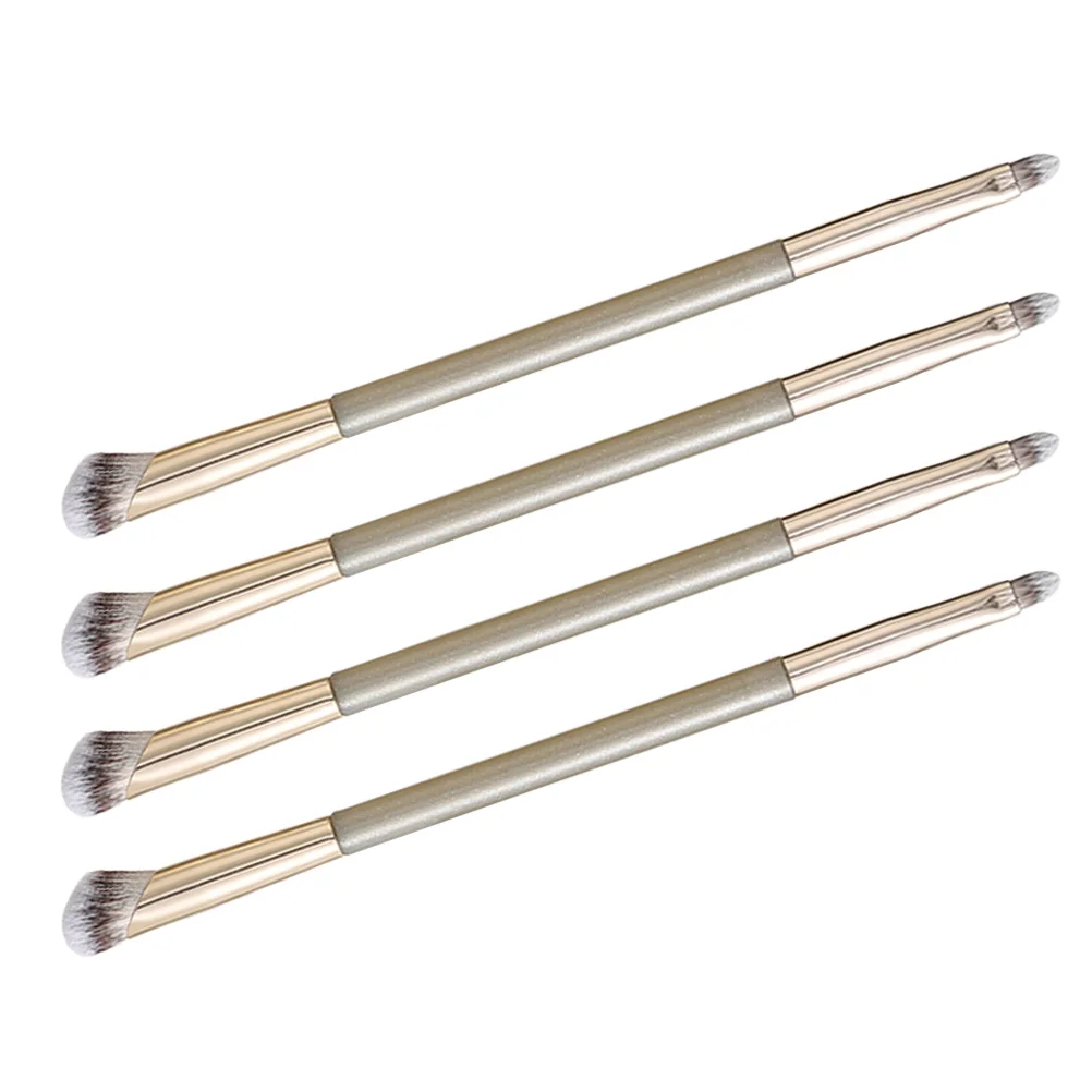 4 個のコンシーラーブラシデュアルエンドブレンドクリーム液体メイクアップツール鼻輪郭眉毛頬顔韓国美容トラベルセット