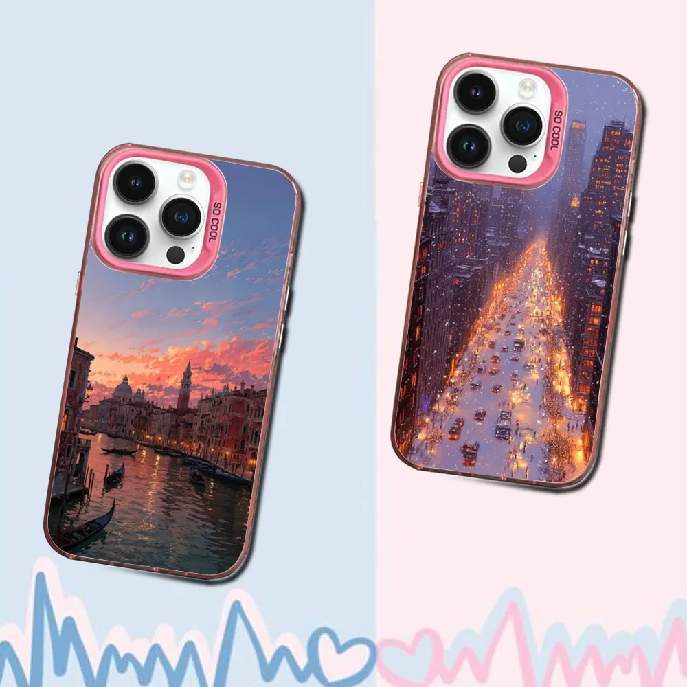 

Turkey Istanbul Scenery Phone Case For iPhone 16,15,14,13,12,11,Mini,Pro,SE,MAX Pink Matte Silicone Cover