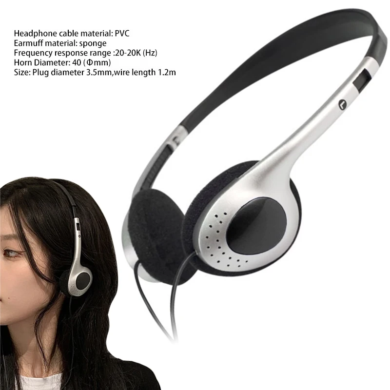 

3.5mm Retro Headset Headphones Y2k Personality Wired Headset Music Mp3 Walkman Portable Wire Small Headphone Fashion Photo Props